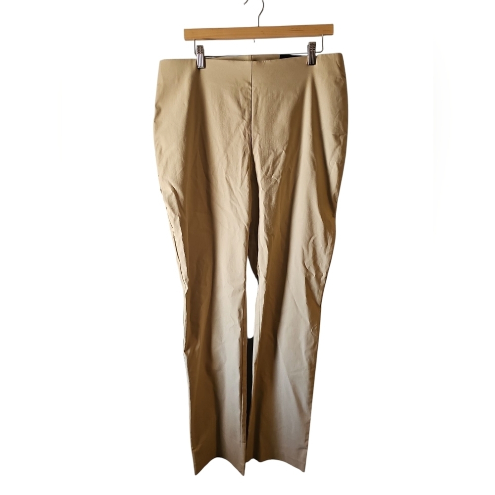 Chicos Sz 2.5 Tall Brigitte So Slimming Straight Leg Pants Tan 14 Long New WP16